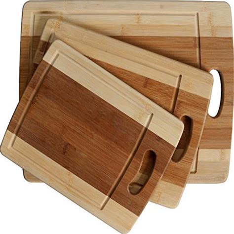 Hottest Sales Organic Bamboo Cutting Boards for Kitchen Set of 3 - Eco-Friendly 100% Natural Bamboo Wooden Chopping Board with Juice Groove for Food Prep, Meat, Vegetables, Fruits, Crackers & Cheese - by Clasier